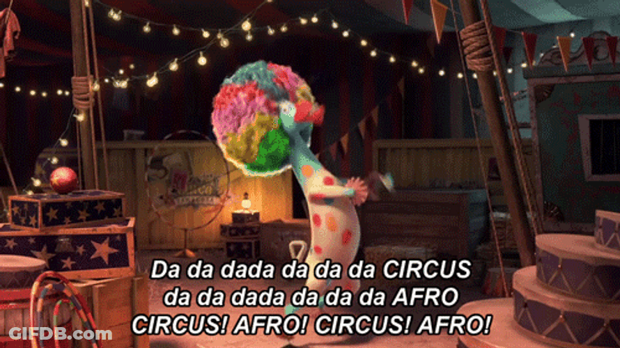 Rainbow Afro Haired Circus Dance Madagascar GIF