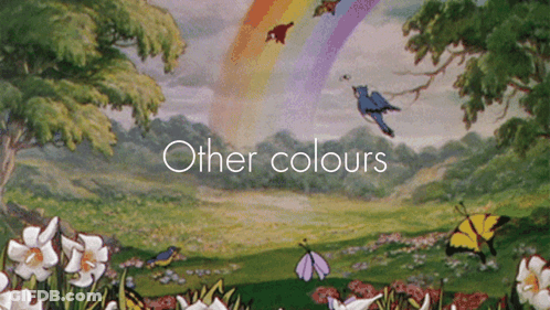 Rainbow And Butterflies Painting GIF