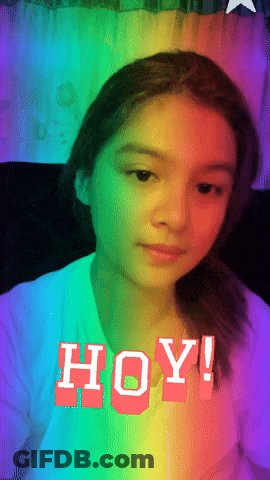 Rainbow Background Girl With Hoy GIF