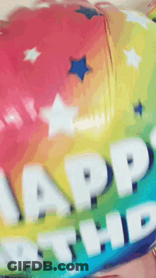 Rainbow Birthday Balloons Dad Suprize Greeting GIF