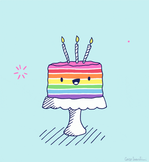 Rainbow Birthday Cake GIF