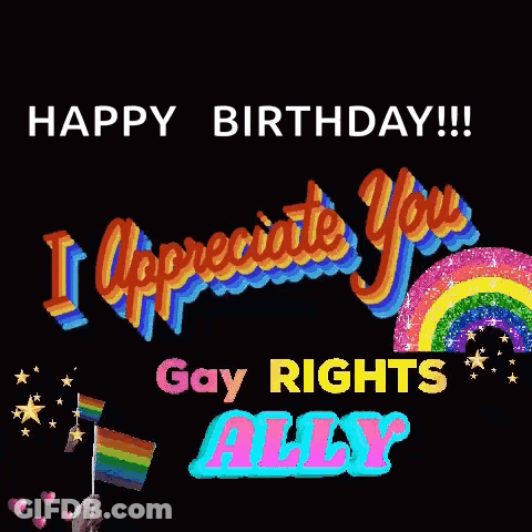 Rainbow Birthday Card Saying Happy Birthday I Appreciate You GIF