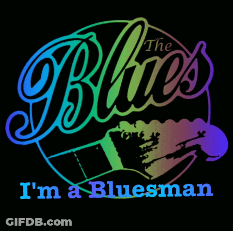 Rainbow Blues Logo Saying I'm A Bluesman GIF