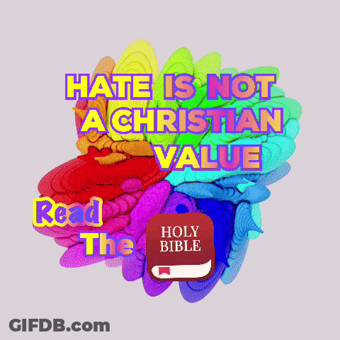 Rainbow Brain With Hate Is Not Christian GIF