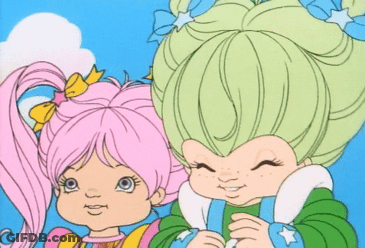 Rainbow Bright Big Hair Excited Meme GIF