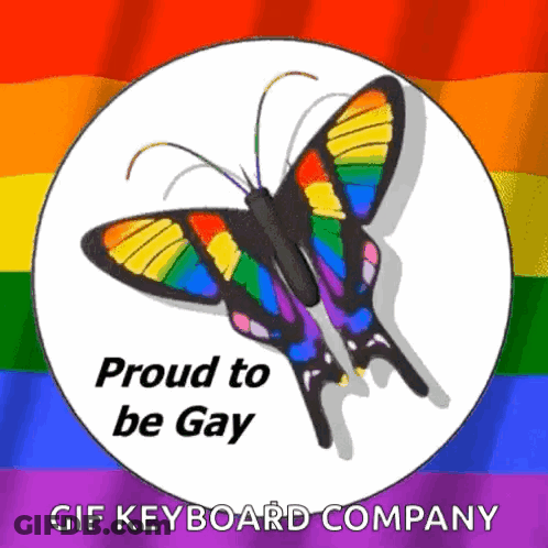Rainbow Butterfly Proud To Be Gay GIF