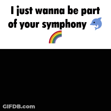 Rainbow Cartoon I Wanna Be Part Of Your Symphony GIF