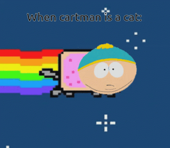 Rainbow Cat Eric Cartman Face Swap GIF