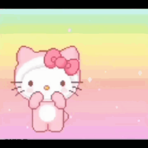 Rainbow Cat Hello Kitty Dancing GIF