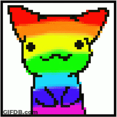 Rainbow Cat Licking Close Up GIF