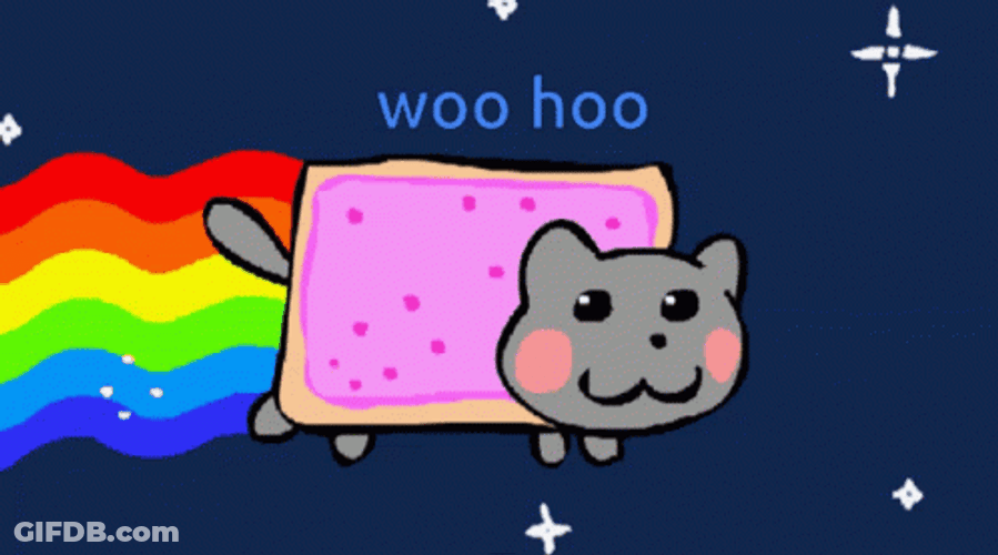 Rainbow Cat Woo Hoo Mobile Art GIF