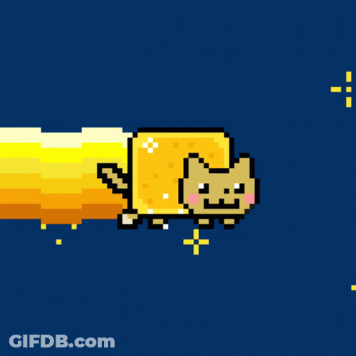 Rainbow Cat Yellow Trail Adventure GIF