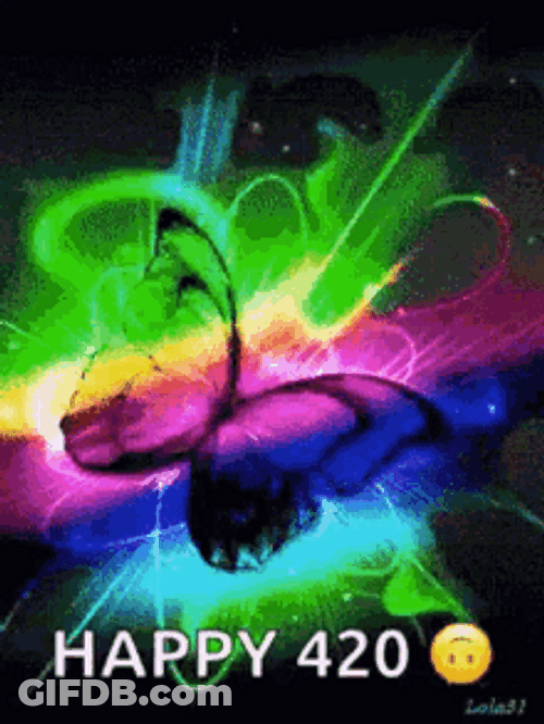 Rainbow Color Butterfly Happy 420 Celebration GIF