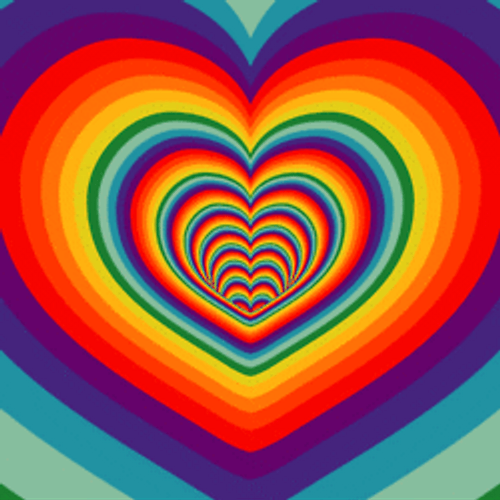 Rainbow Color Heart Tunnel GIF