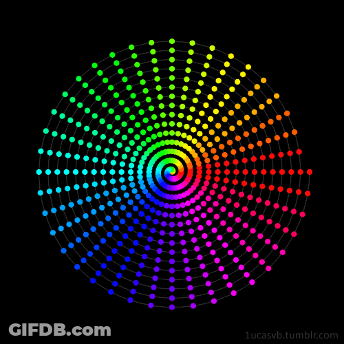 Rainbow Color Wheel Spiral Illusion GIF