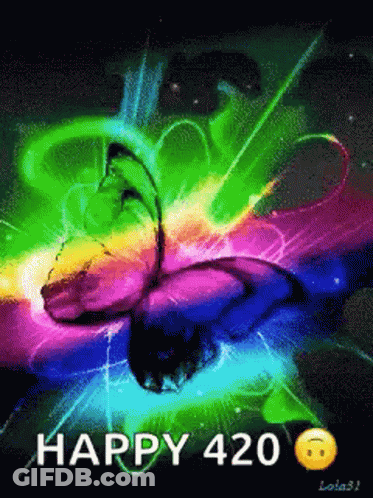 Rainbow Colored Background Happy 420 GIF