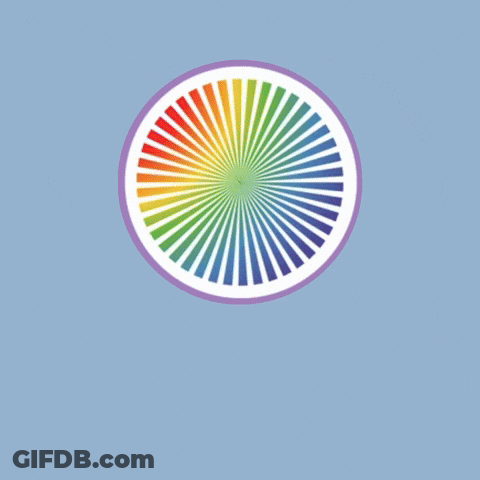 Rainbow Colored Circle Saying Effective Vibes GIF