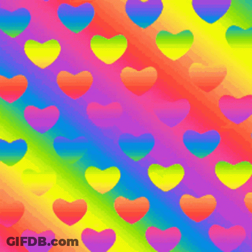 Rainbow Colored Hearts GIF