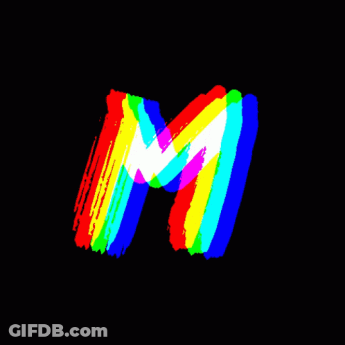 Rainbow Colored Letter M GIF