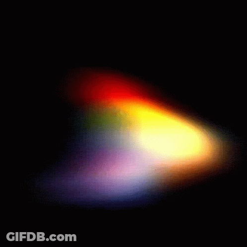 Rainbow Colored Light In Dark GIF