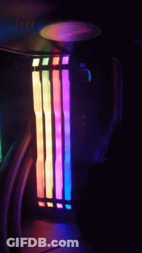 Rainbow Colored RAM Sticks Lit Up GIF