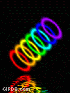 Rainbow Colored Rings Stacked On Top Of Each Other GIF