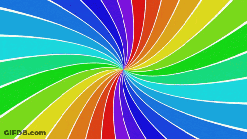 Rainbow Colored Swirl With White Lines GIF