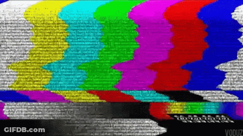 Rainbow Colors On TV Screen GIF