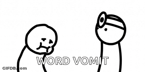 Rainbow Coming Out Of Butt Saying Word Vomit GIF