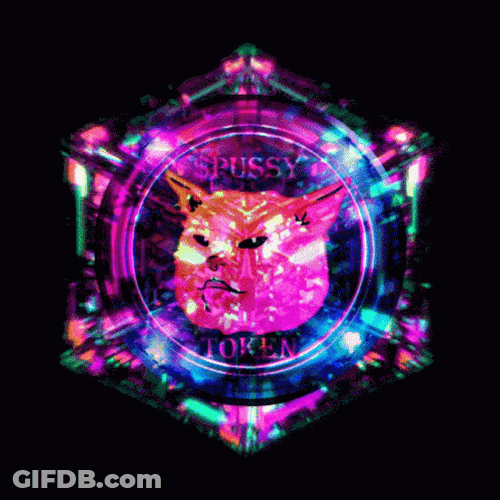 Rainbow Crystal Cat Moving Tesseract GIF
