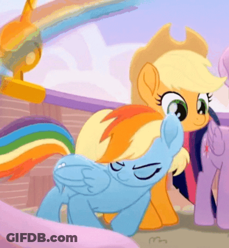 Rainbow Dash And Applejack Standing GIF