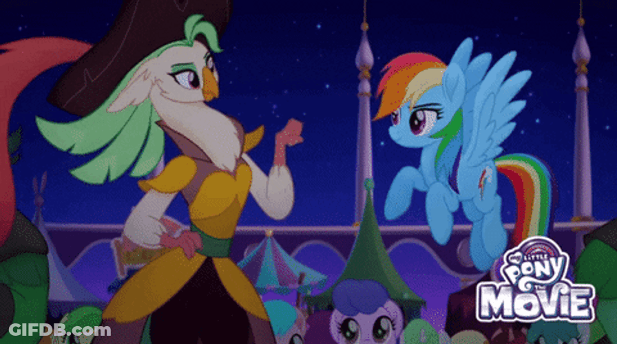 Rainbow Dash And Captain Celaeno GIF
