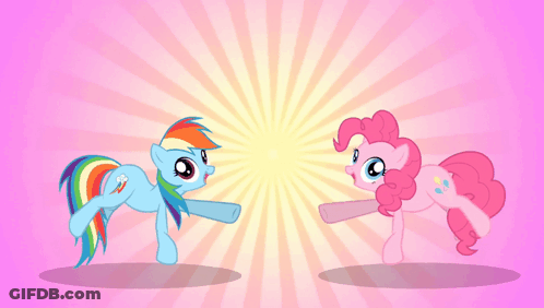 Rainbow Dash And Pinkie Pie Fighting GIF