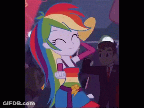 Rainbow Dash Dancing With Man In Suit GIF
