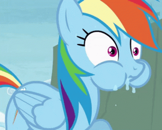Rainbow Dash Drooling Shocked GIF