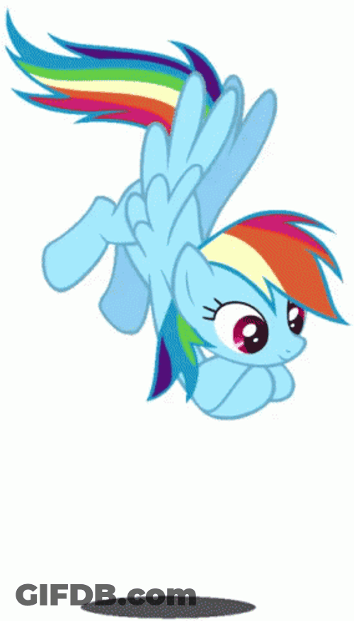 Rainbow Dash Flapping Wings While Floating GIF