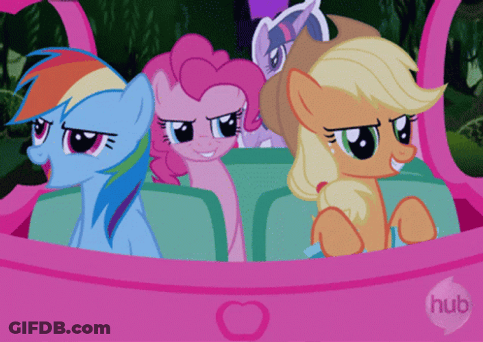 Rainbow Dash Friends Riding Vibing Together GIF