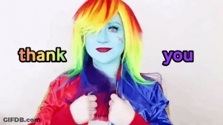 Rainbow Dash Girl Thank You GIF