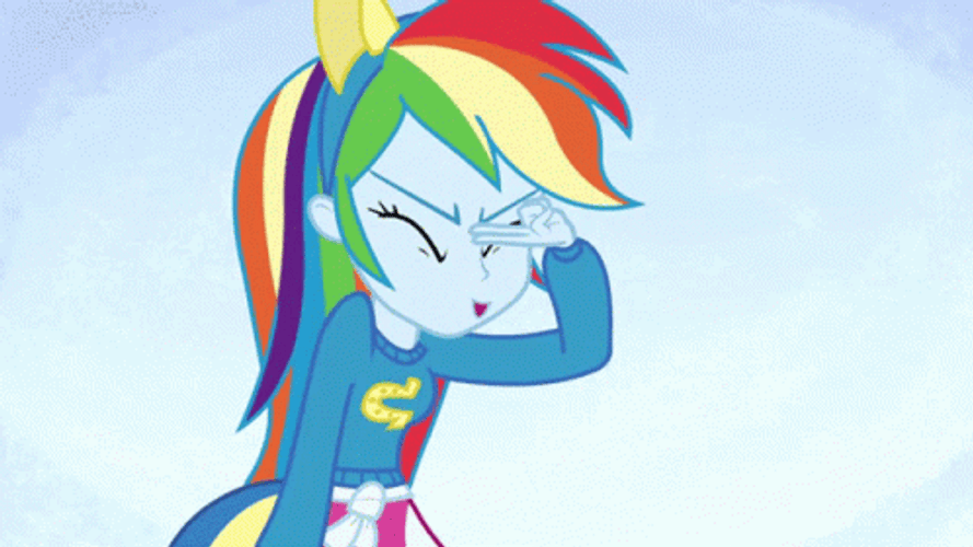 Rainbow Dash Girl Wink GIF