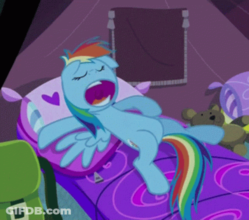 Rainbow Dash Laying On Bed GIF