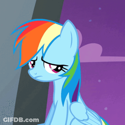 Rainbow Dash Looking Serious GIF