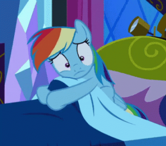 Rainbow Dash Moving While In Bed GIF