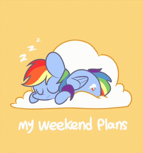 Rainbow Dash My Weekend Plans GIF
