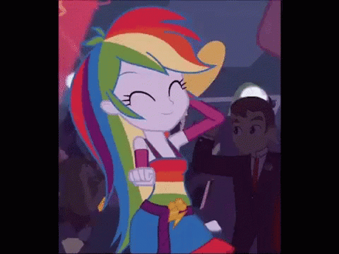 Rainbow Dash Partying Girl Animation GIF
