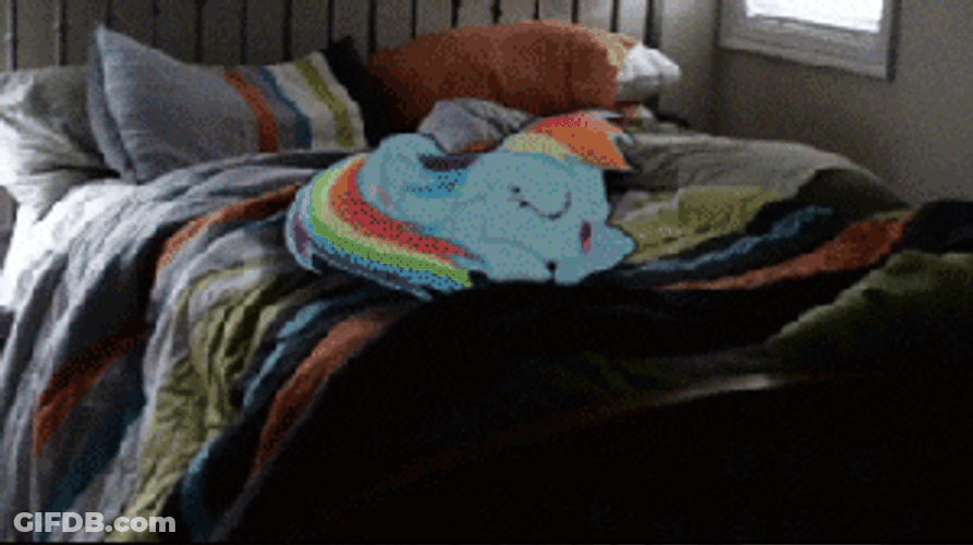 Rainbow Dash Sleeping In Bed GIF