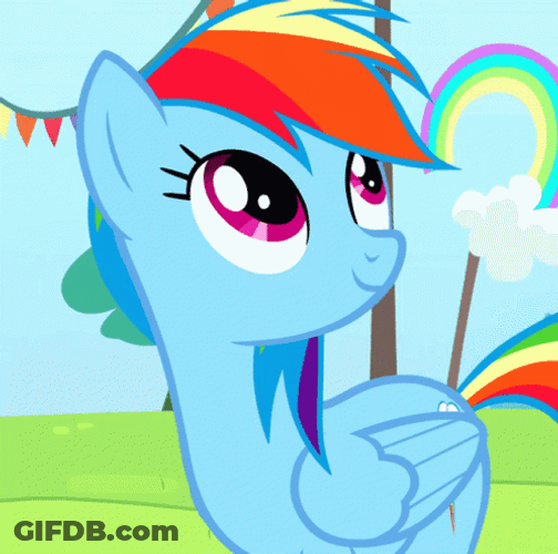 Rainbow Dash Smile And Looking GIF