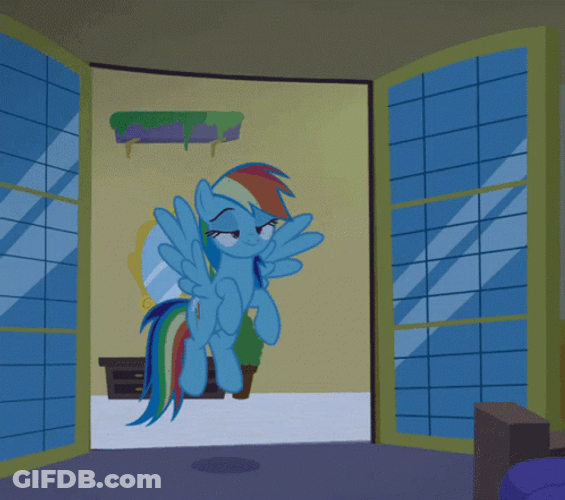 Rainbow Dash Speaking And Flapping Up GIF