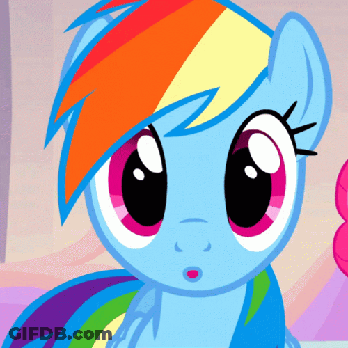 Rainbow Dash Stunned And Smile GIF