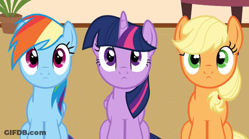 Rainbow Dash Twilight Sparkle And Applejack Sitting Eyes Closed GIF