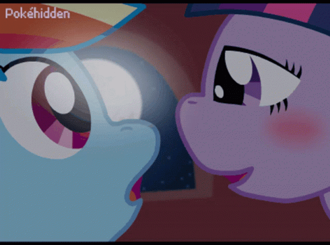 Rainbow Dash Twilight Sparkle Kissing GIF